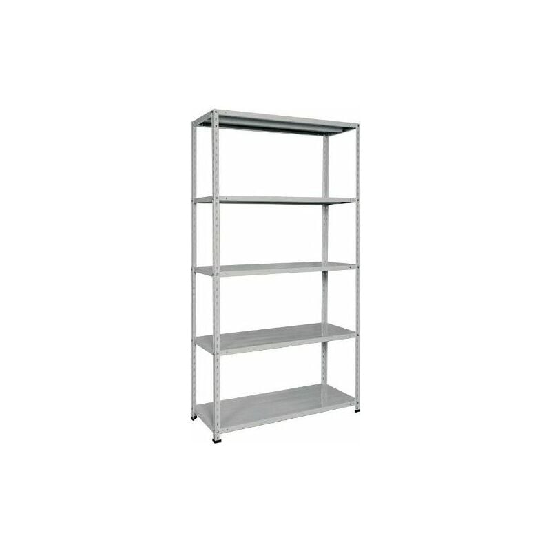 Image of Scaffale Metallo 5 ripiani Portata Ripiano 70kg 100X40X188 Cm Grigio - Bizzotto