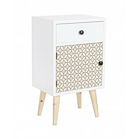 Bizzotto Vicky Mobiletto 1A-1C, Pino, Bianco, 40x30x68 cm