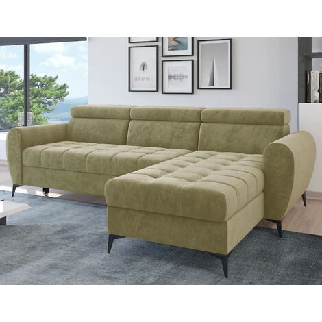 Bjorn Monolith Fabric Corner Sofa Bed - Beige