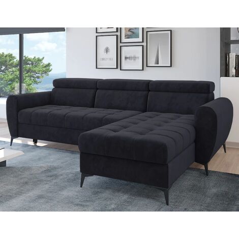 Bjorn Monolith Fabric Corner Sofa Bed - Graphite