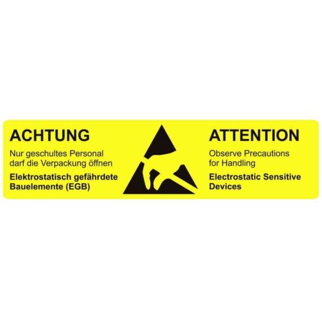 BJZ Logo antistatique (ESD) 1000 pc(s) jaune (L x l) 105 mm x 26 mm autocollant R051722