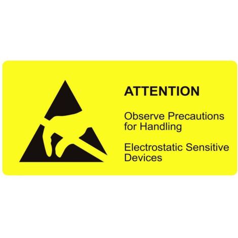 BJZ Logo antistatique (ESD) 1500 pc(s) jaune (L x l) 74 mm x 37 mm autocollant R051752