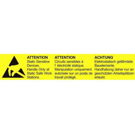 BJZ Logo antistatique (ESD) 800 pc(s) jaune (L x l) 138 mm x 26 mm autocollant R051712
