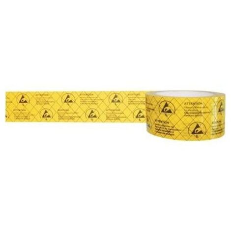 BJZ Nastro adesivo ESD 50 m Giallo, Nero (L x L) 50 m x 50 mm C-195 005-PP