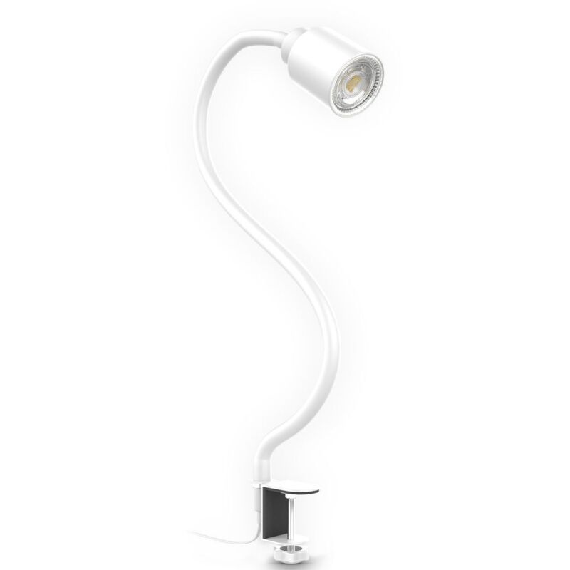 B.K. Licht lampe de lecture LED pivotante inclinable avec bras flexible ampoule GU10 5W 3000K lampe à pince pour bureau chevet lecture blanche B.K. Licht lampe de lecture LED pivotante inclinable avec bras flexible ampoule GU10 5W 3000K lampe à pince pour bureau chevet lecture blanche