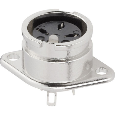 BKL Electronic 0202015 DIN-Rundsteckverbinder Flanschbuchse, Kontakte gerade Polzahl: 3  Silber 1 St