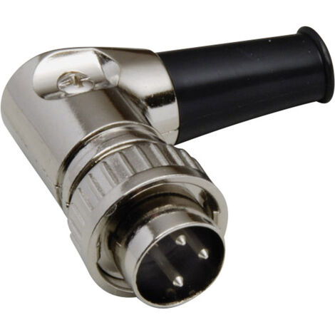 BKL Electronic 0202022 DIN-Rundsteckverbinder Stecker, gewinkelt Polzahl: 3 Silber 1 St.