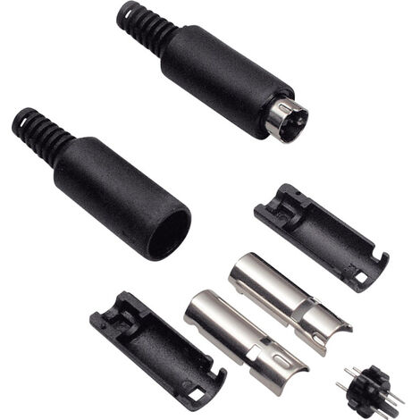 BKL Electronic 0204005 Miniatur-DIN-Rundsteckverbinder Stecker, gerade Polzahl: 7  Schwarz 1 St.