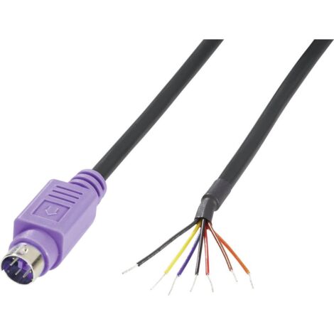 BKL Electronic 0204097 Connettore Mini-DIN Spina dritta Numero Poli (num): 6 Violetto 1 pz.