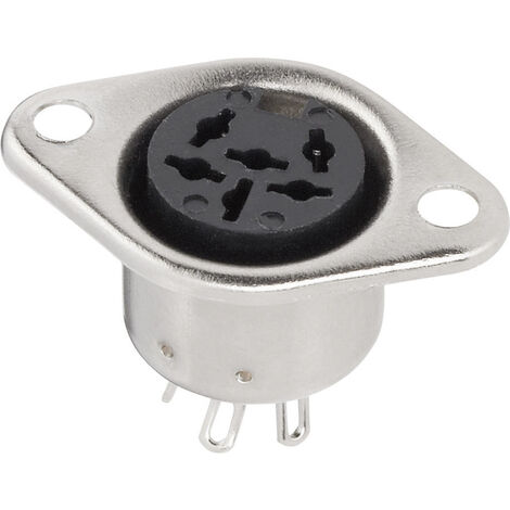 BKL Electronic 0208095 DIN-Rundsteckverbinder Flanschbuchse, Kontakte gerade Polzahl: 7  Silber 1 St