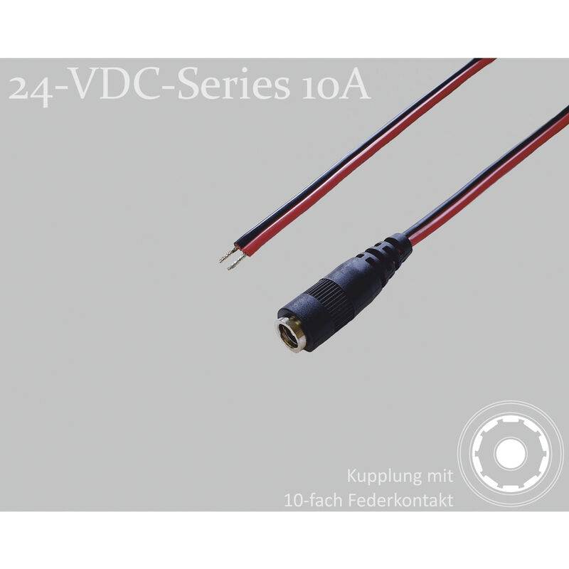 075905 DC-Steckverbinder DC-Kupplung - verzinnt 5.5 mm 2.5 mm 1.5 m 1 St. Single - Bkl Electronic