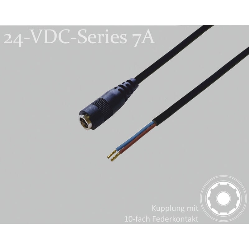 075912 DC-Steckverbinder DC-Kupplung - Aderendhülsen 2.1 mm 1.5 m 1 St. Single - Bkl Electronic