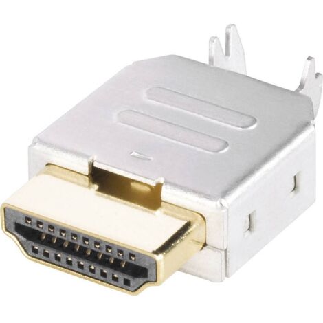 BKL Electronic 0905004 Connettore HDMI Spina orizzontale Numero Poli (num): 19 Argento 1 pz.