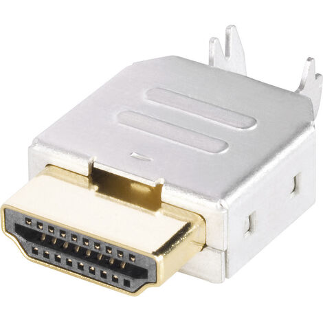 BKL Electronic 0905004 HDMI-Steckverbinder Stecker, Einbau horizontal Polzahl: 19  Silber 1 St.