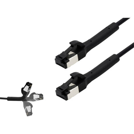 BKL Electronic 144009 RJ45 Netzwerkkabel, Patchkabel CAT 8.1 U/FTP 0.25 m Schwarz  1 St.