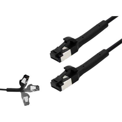 BKL Electronic 144013 RJ45 Câble réseau, câble patch CAT 8.1 U/FTP 2 m noir 1 pc(s) Y268373