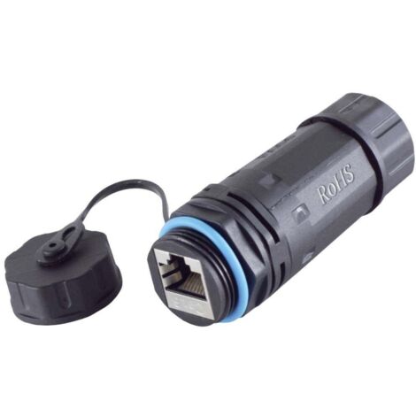 BKL Electronic Connecteur RJ45, Cat 6, IP68, short, extérieur 10121208 Nombre de pôles 8 noir 1 pc(s