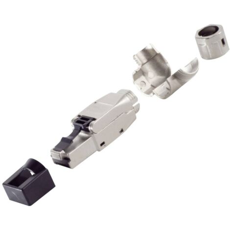 BKL Electronic Fiche RJ-45, sans outil, coudée, STP, STP, Cat. Cat. 8.1 10121218 argent 1 pc(s)