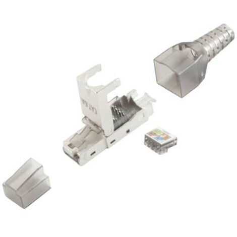 BKL ELECTRONIC FICHE RJ45, SANS OUTIL, STP, CAT 6A 10121201 MÂLE, DROIT NOMBRE DE PÔLES 8P8C ARGENT 1 PC(S)