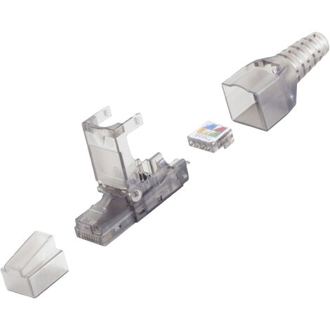 BKL Electronic  RJ45 Stecker, werkzeuglos, UTP, CAT 6A 10121200 Stecker, gerade   Polzahl 8P8C Trans