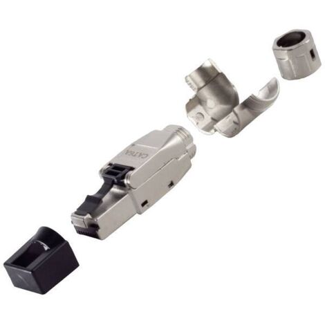 BKL Electronic Spina angolare RJ45, senza utensili, STP, CAT 6A 10121202 Spina dritta Numero di poli 8P8C Argento 1 pz.