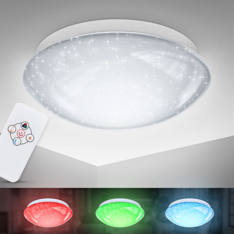 

B.K.Licht 10W LED cielo estrellado I lámpara de techo regulable I lámpara de techo RGB con cambio de color I función de luz nocturna I decoración de