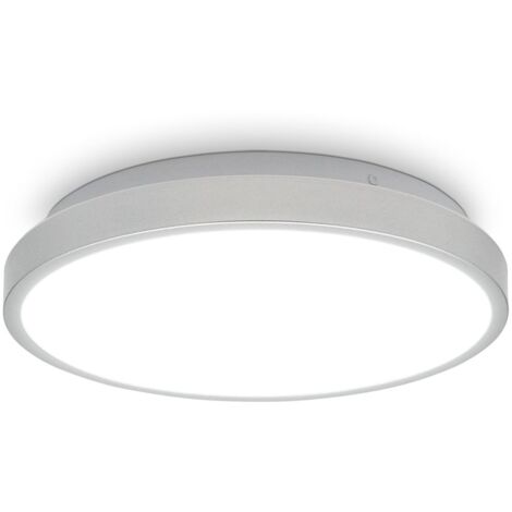 B.K.Licht 12W Plafoniera LED per bagno, Ø29 cm, luce bianca neutra 4000K, resistente agli schizzi dacqua IP44, lampada da soffitto con bordo argento