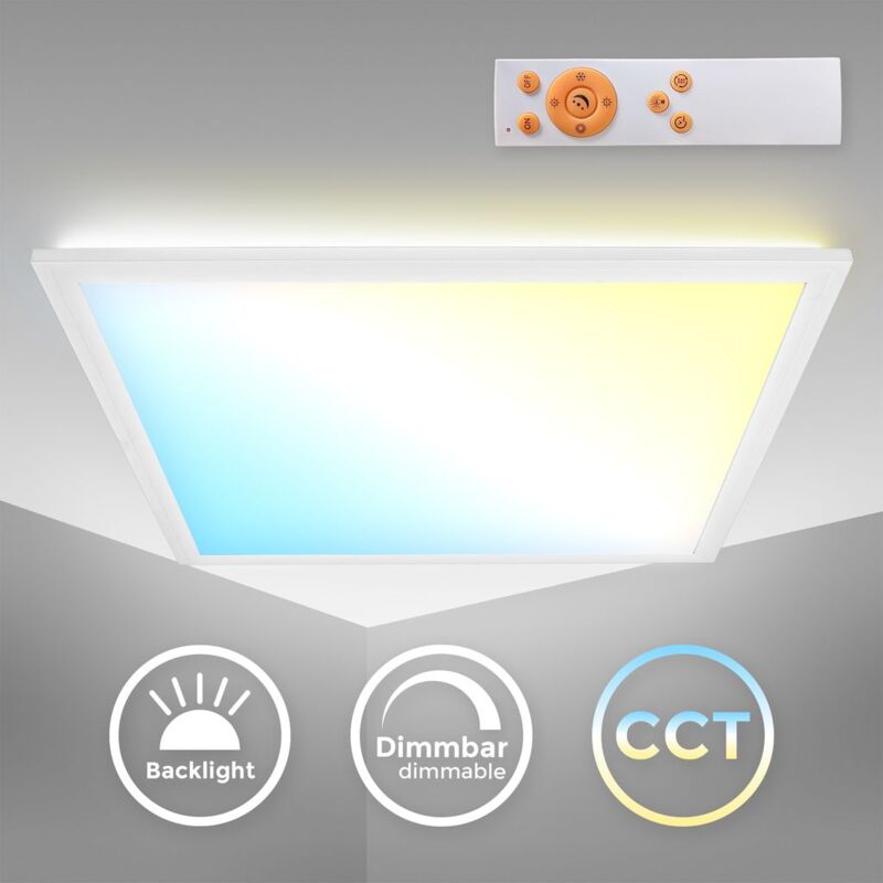 Image of B.K.Licht 16 Watt soffitto LED con telecomando I soffitto LED dimmerabile I controllo della temperatura di colore I luce indiretta I 295x295x60 mm