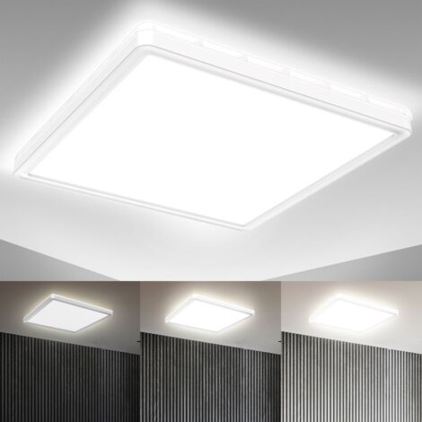 B.K.Licht 18 Watt Panel LED cuadrado I Regulable I Ultra plano I Luz indirecta I Función de memoria I Luz de techo LED I Lámpara de techo I Color de luz blanca neutra I 293x293x28mm