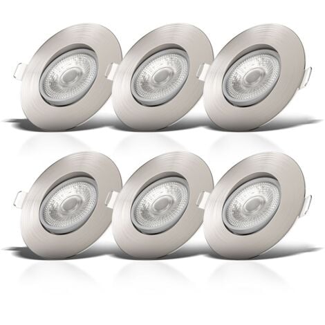 B.K.Licht 6x LED Einbauleuchte dimmbar Deckenlampe Einbauspots schwenkbar 5W Spot Strahler