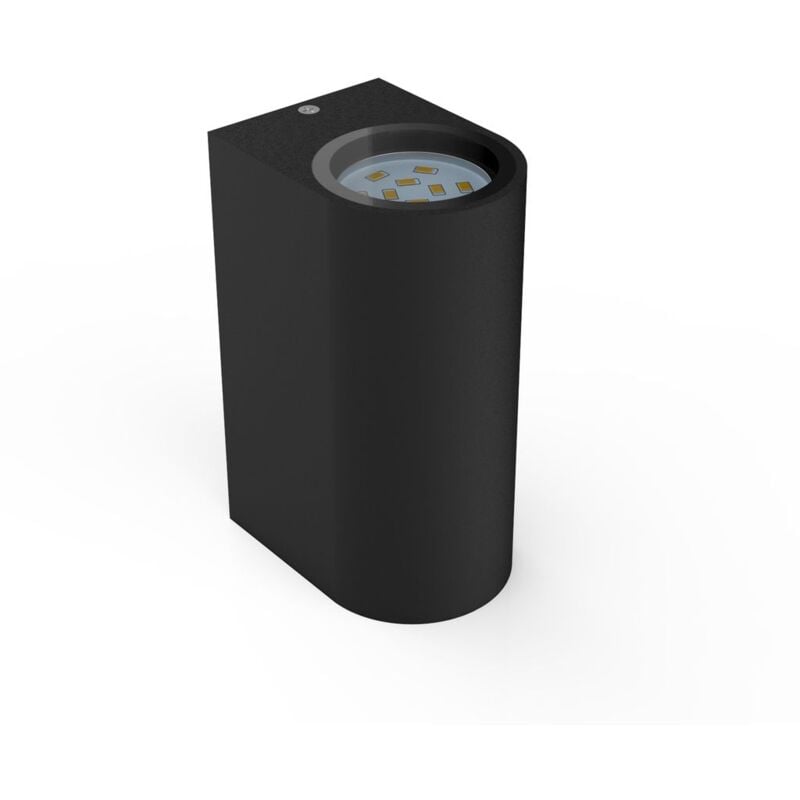 

Aplique de pared con bombillas GU10 LED para interiores y exteriores de luz blanca cálida, con índice de protección IP44, 2 x 5 W, 800 lúmenes,