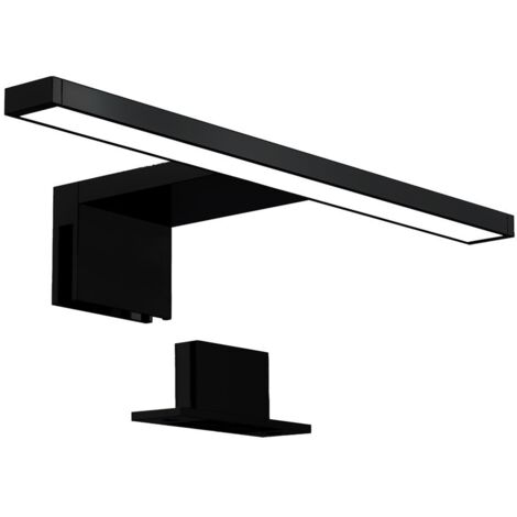 B.K.Licht – Lampe miroir LED noire 300mm – Applique salle de bain IP44 – Lumière blanche neutre 4000K – 5W, 650lm, montage 2 en 1