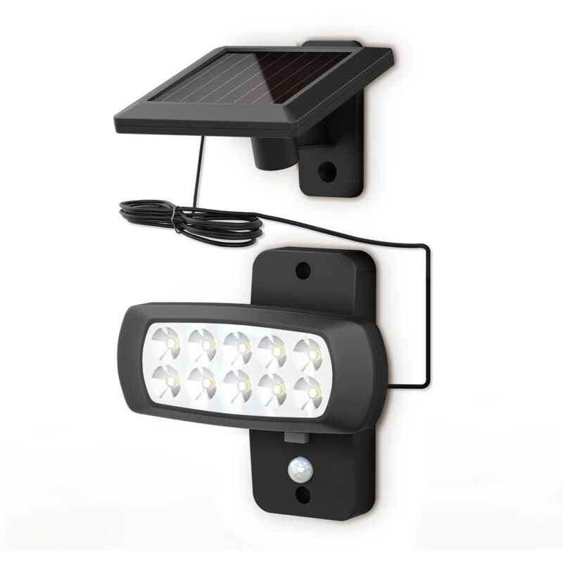 

Foco de exterior con panel solar y detector de movimiento y oscuridad I 6.500K I IP44 I Foco para jardin I patio y garaje - B.k.licht