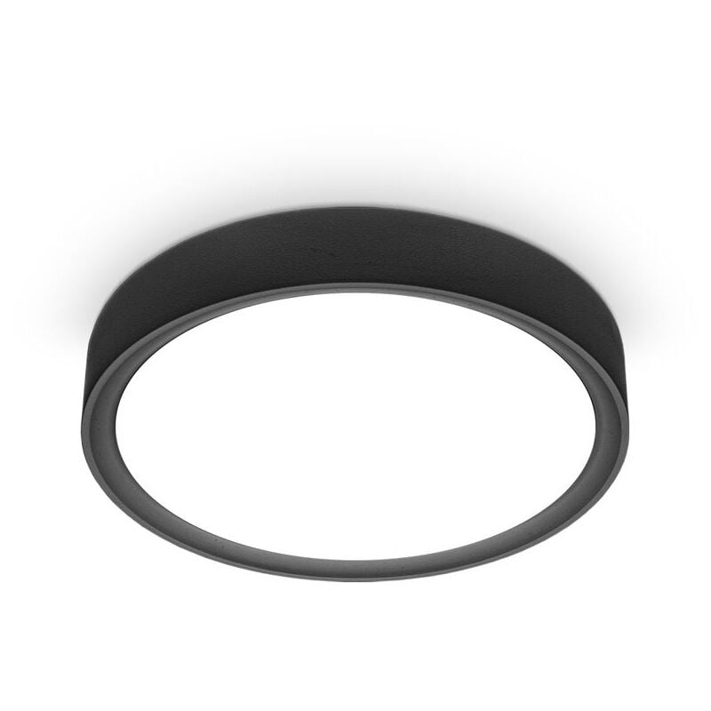 

B.k.licht - I 12 W LED luz de techo I 4.000K I 25 cm de diámetro I 1.200 lumen I luz blanca neutra I negro mate