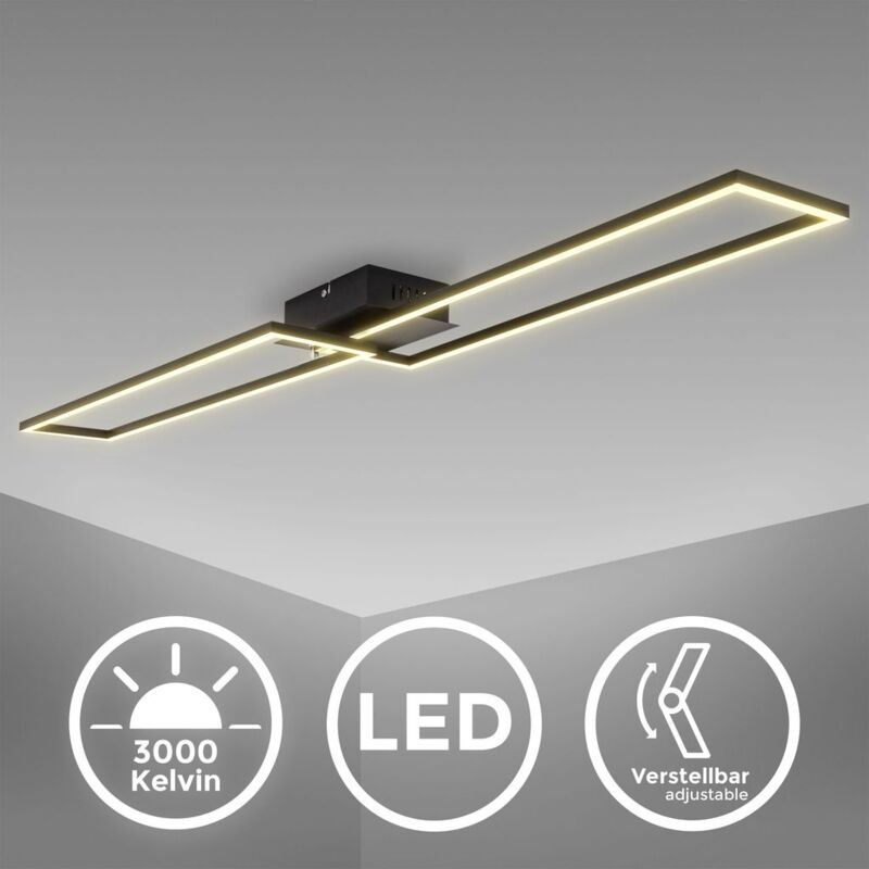 

I 40 Watt LED-Frame I lámpara de techo orientable de oficina I 3000 K blanco cálido I negro - B.k.licht
