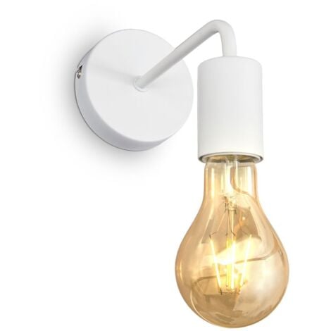 B.K.Licht I Lampada da parete I 1 lampada da parete vintage a fiamma I Industrial Design I Lampada retrò I Acciaio I Rotonda I E27 I senza lampadina