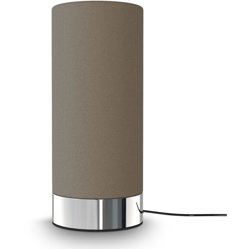 

I lámpara de mesa de tela TopoI función táctil I 3 veces regulable I E14 I base cromada I sin bombilla - B.k.licht
