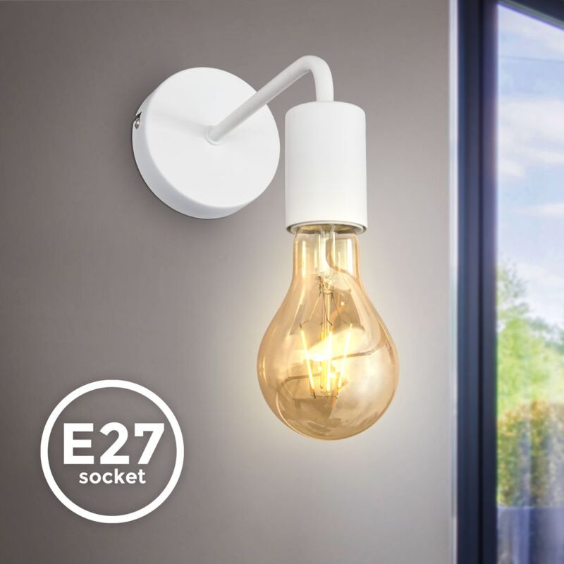 

I Lámpara de pared I 1 lámpara de pared de llama vintage I Diseño industrial I lámpara retro I acero I redondo I E27 I sin bombilla - B.k.licht