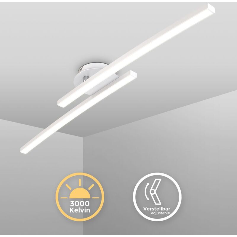 

B.K.Licht I Lámpara de techo de 2 lámparas 12W I orientable I 3000K blanco cálido I blanco I 1100 lúmenes