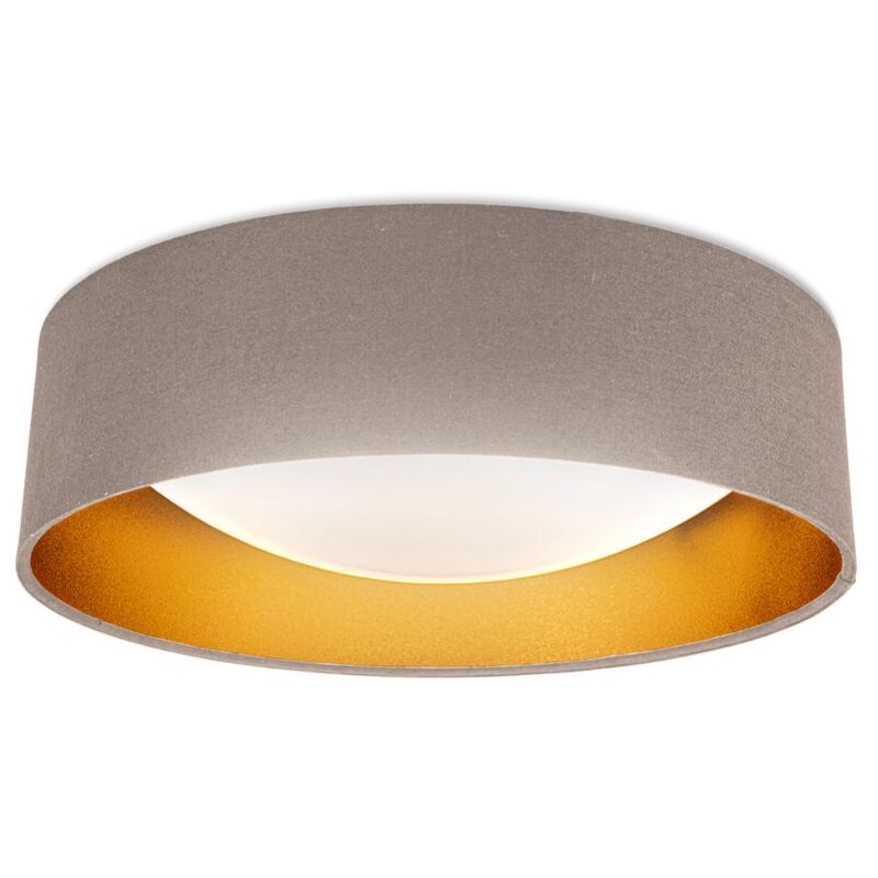 

I Lámpara de techo de tela LED I taupe-dorado I 18W LED board I 2.200lm I 4.000K color de luz blanca neutra I lámpara de tela I 40cm - B.k.licht