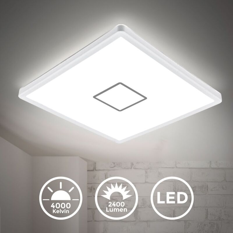 

I Lámpara de techo LED I Lámpara de techo I Lámpara de pared I 18 Watt I 2.400 Lumen I blanco neutro 4.000K I blanco-plata I I ultraplano 2,8cm I