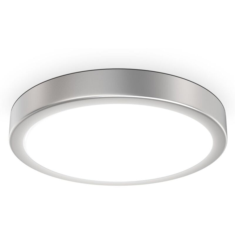 B.k.licht - Plafonnier led 18 w 4.000K 28cm 2.000lm Argenté lampe de plafond cuisine salon