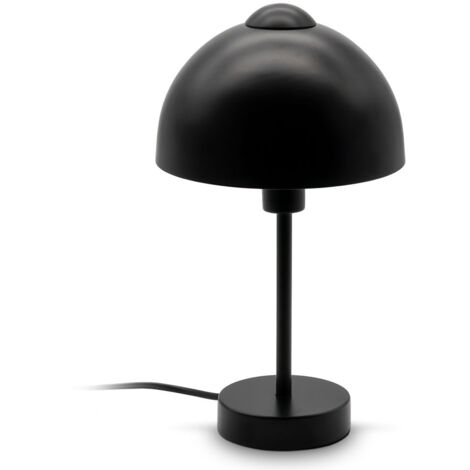 B.K.Licht Lampada comodino, attacco per lampadina E14 max. 25 W non inclusa, altezza 32cm, lampada da tavolo con interruttore sul cavo, nero opaco