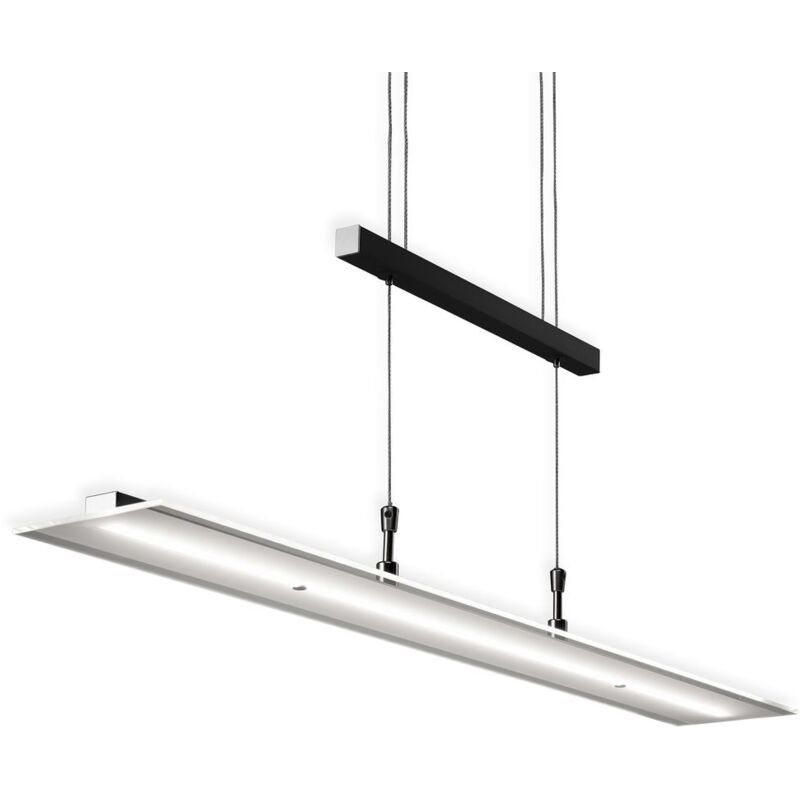 Image of B.K.Licht Lampadario LED a sospensione, luce dimmerabile, lampada da soffitto regolabile in altezza per cucina, luce calda, metallo color nero, 1