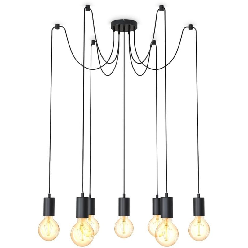 

lámpara colgante araña I lámpara colgante I retro I vintage I lámpara de techo de 7 luces I regulable en altura I sin bombilla - B.k.licht
