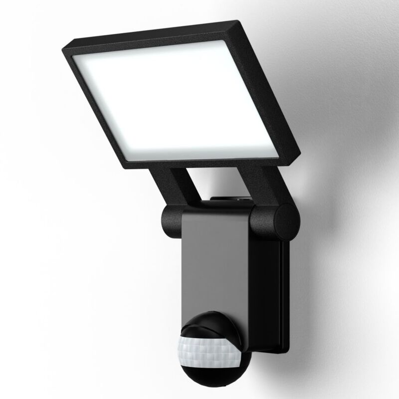 

Lámpara LED con sensor de movimiento para exteriores, jardín, terraza o patio, con cabeza inclinable, de luz blanca neutral, protección IP44, 20 W y