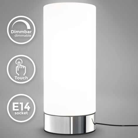 B.K.Licht lampe de chevet intensité variable, 3 niveaux de luminosité, lampe de table avec fonction Touch, lumière de lecture, luminaire chambre enfant, E14, 230V, IP20