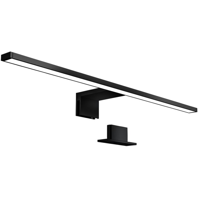 B.k.licht - lampe miroir led, lampe armoire, applique salle de bain, lumière blanche neutre 4000 Kelvin, 8W, 780lm, IP44, largeur 600 mm, noire