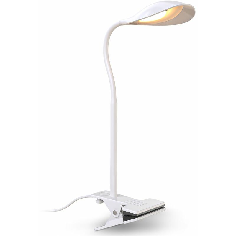 

B.K.Licht LED clamp light I flexible giratorio I color de luz blanco cálido I lámpara de escritorio I interruptor de cable de 1,8m I ancho de la
