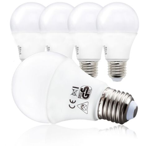 B.K.Licht Lot de 5 ampoules LED E27 A60 blanc 9W 806lm 2700K lumière blanc chaud non dimmables design moderne pour salon chambre cuisine éclairage économique